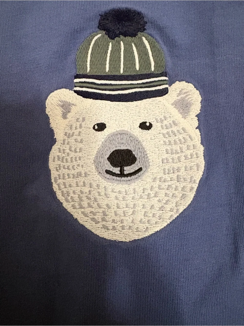 Janie and Jack Blue Long-Sleeve Tee with Bear Patch